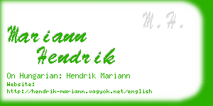 mariann hendrik business card
